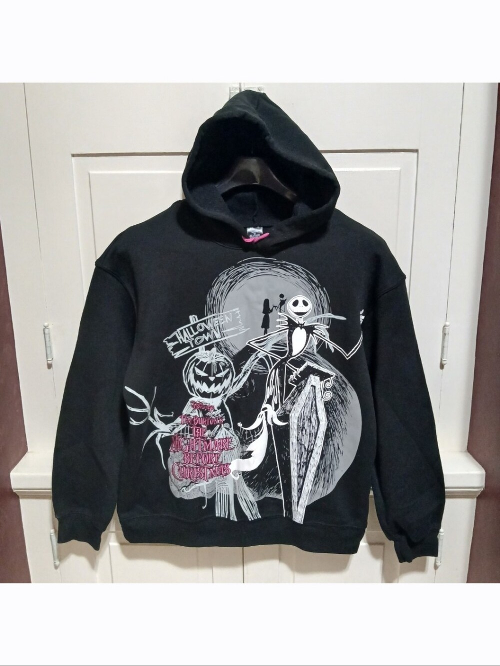 Disney Nightmare Before Christmas Embroidered Halloween Hoodie Women's Size L